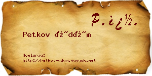 Petkov Ádám névjegykártya